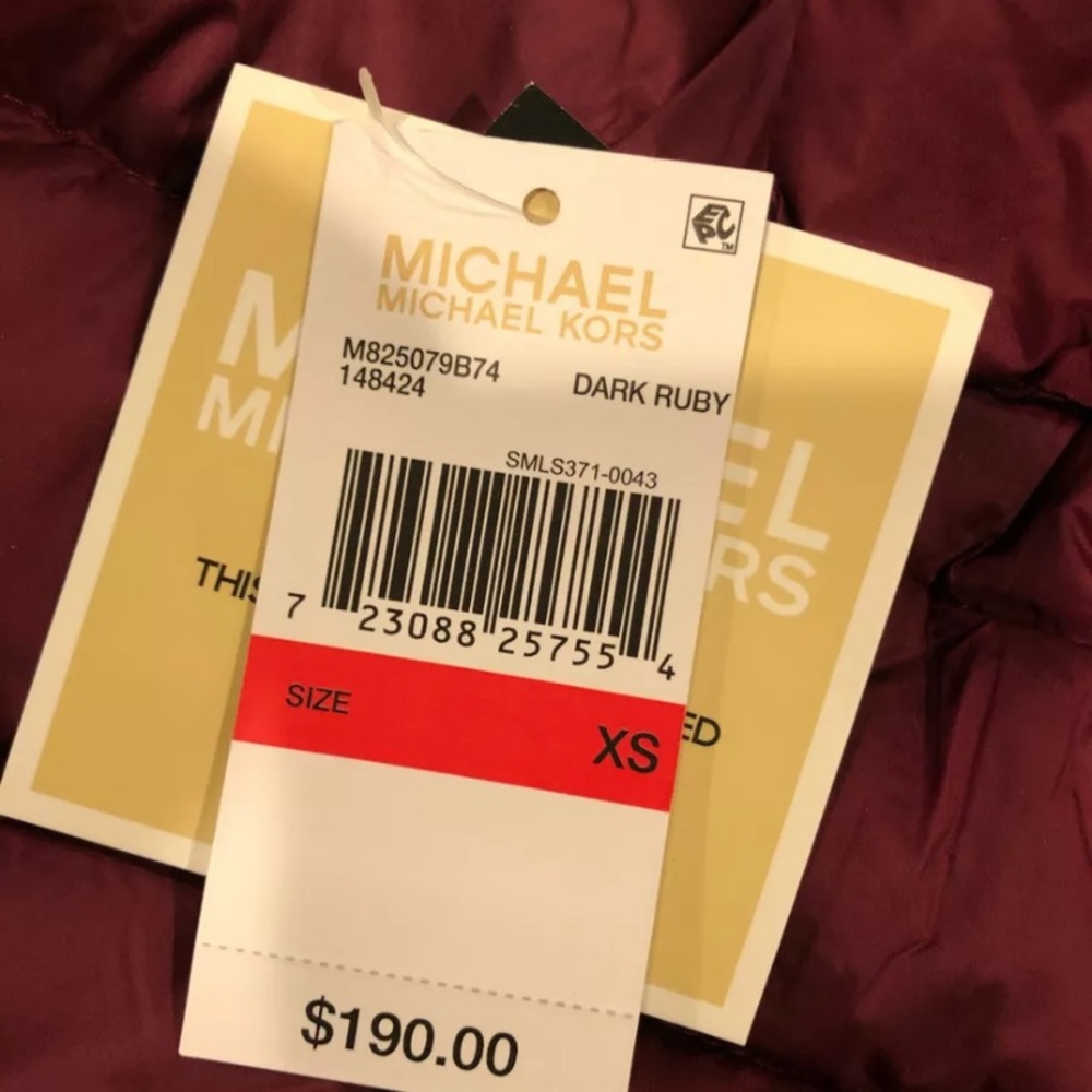Michael Kors packable down jacket puffer dark ruby - Picture 12 of 12
